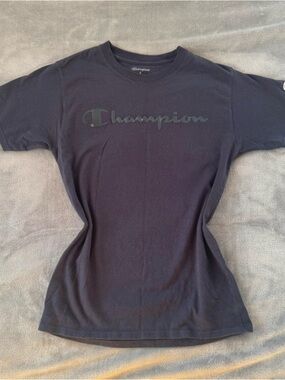 Champion Black Short Sleeve Logo Tee